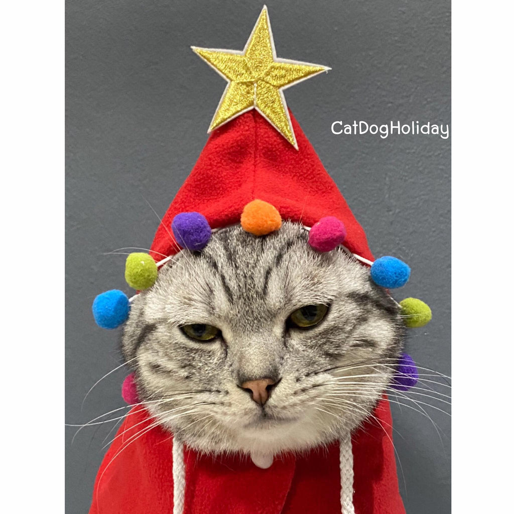 CatHoliday ชุดแต่งกายคริสมาสต์ Set 1 เสื้อคลุมแมว เสื้อคลุมสัตว์เลี้ยง เสื้อสัตว์เลี้ยง