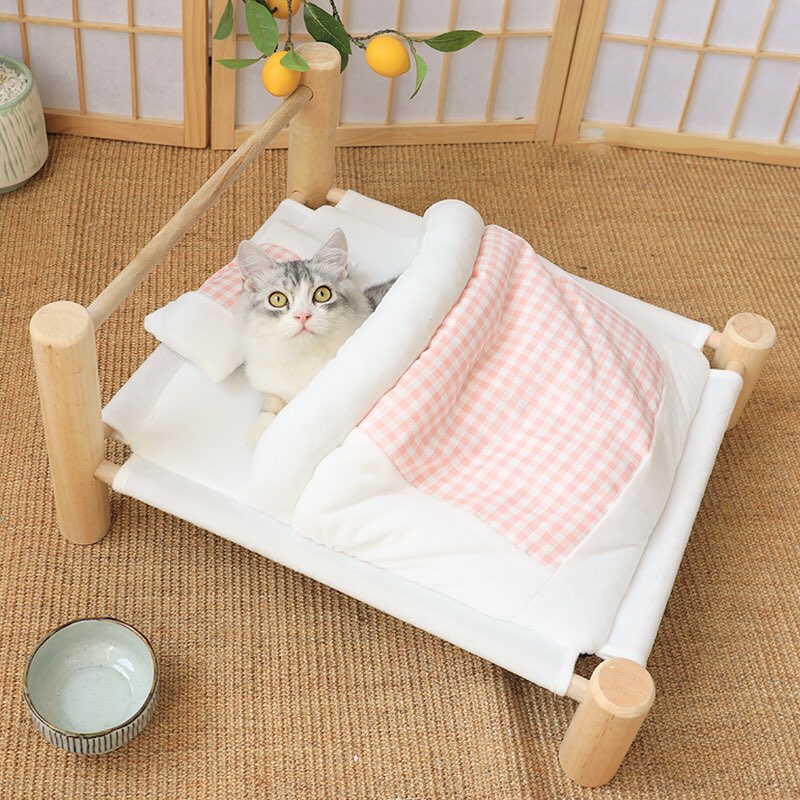 เตียงไม้แมว เตียงนอนสัตว์เลี้ยง ที่นอนแมว ที่นอนสุนัข ที่นอนสัตว์เลี้ยง
