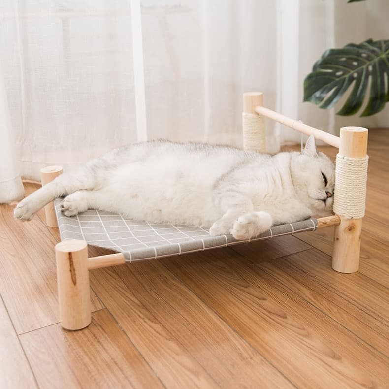 CatHoliday เตียงขาไม้ ที่นอนแมว ที่นอนสัตว์เลี้ยง