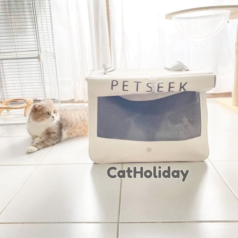 CatHoliday กระเป๋าสะพายข้าง petseek XL กระเป๋าแมว กระเป๋าสัตว์เลี้ยง