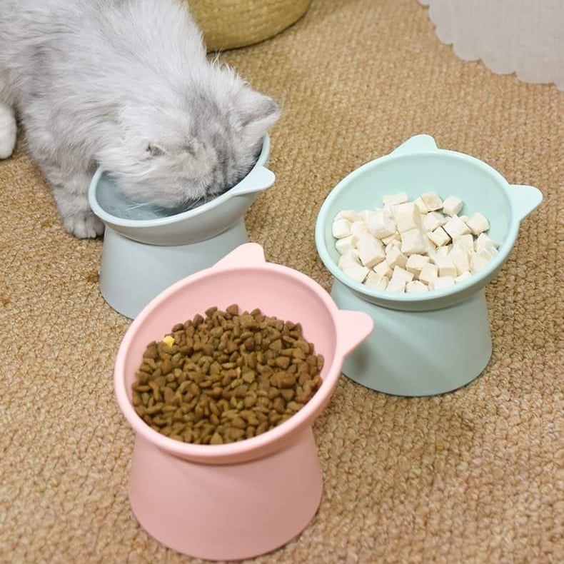 CatHoliday ชามหน้าแมวเดี่ยวยกสูง ชามอาหารแมว ชามอาหารสัตว์เลี้ยง