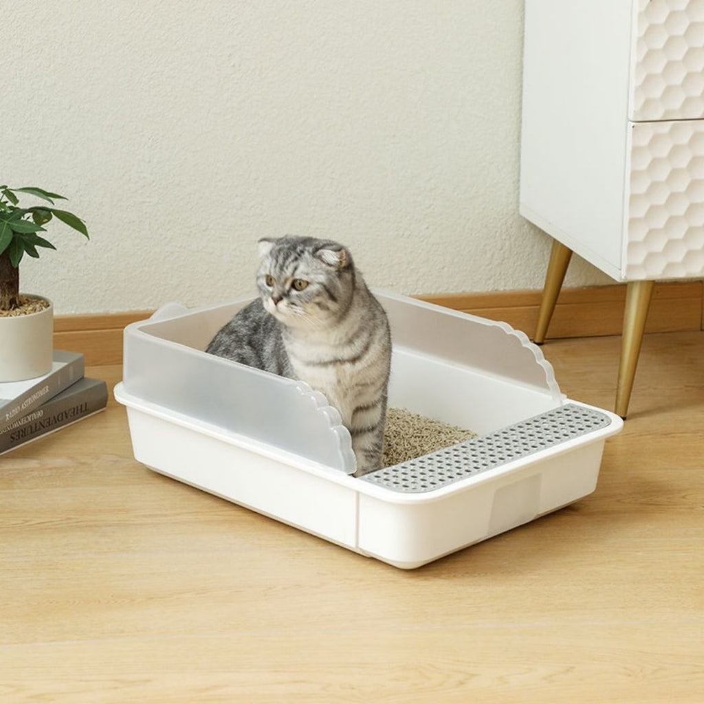 CatHoliday ห้องน้ำแมวขอบเหลี่ยมใส V2 ห้องน้ำแมว กระบะทรายแมว