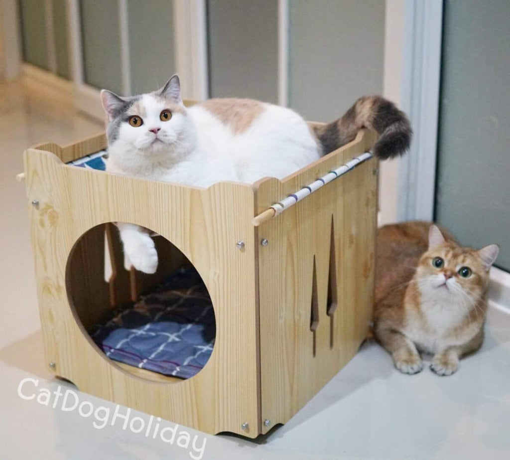 กล่องไม้แมว บ้านแมว ที่นอนแมว