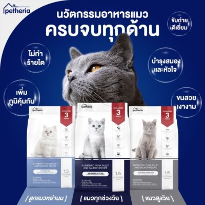 Alternative view of CatHoliday เพ็ทเทอเรีย petheria อาหารแมวแบบเม็ด ขนาด 1.5 กิโล