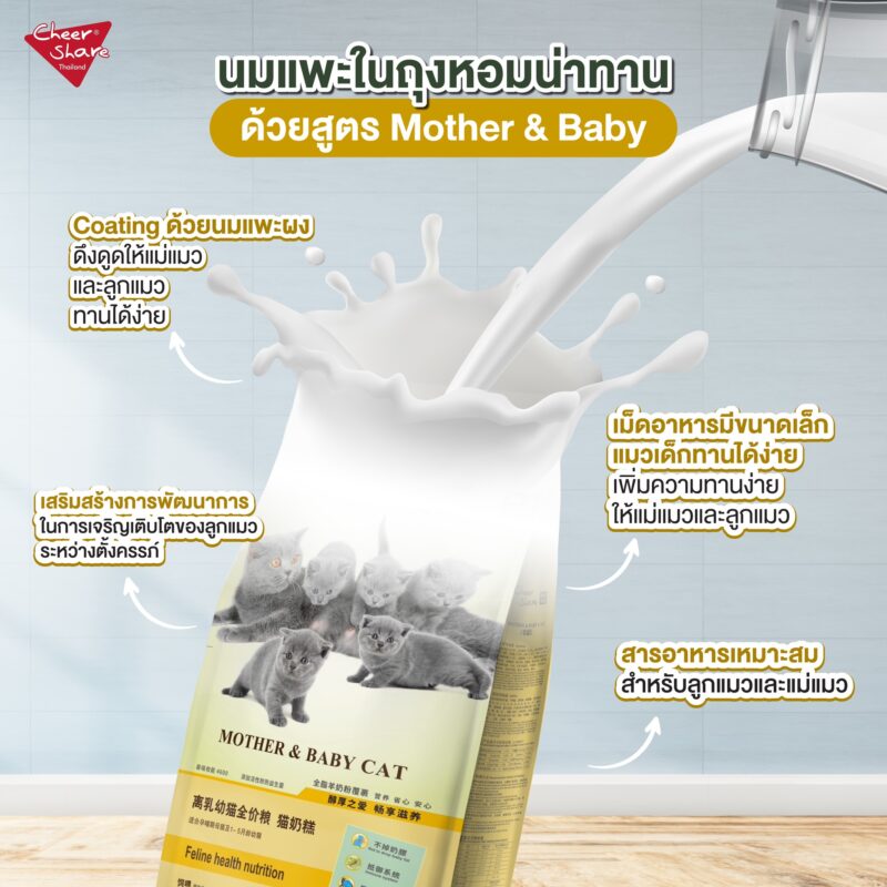 CatHoliday เชียร์แชร์ Cheershare อาหารแมว สูตร Mother & Baby cat ขนาด 10 kg. - Image 5