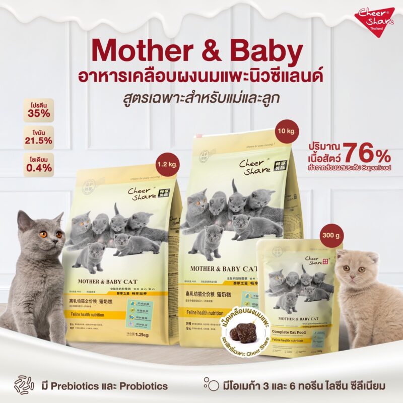 CatHoliday เชียร์แชร์ Cheershare อาหารแมว สูตร Mother & Baby cat ขนาด 10 kg. - Image 3