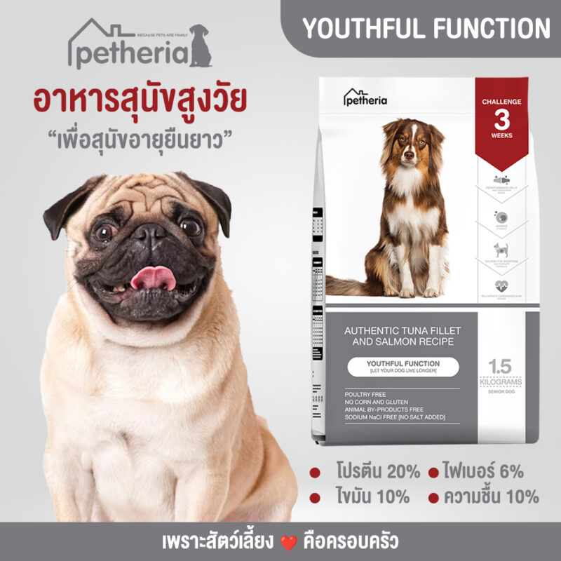 CatHoliday เพ็ทเทอเรีย Petheria อาหารสุนัขแบบเม็ด มีให้เลือกทุกช่วงวัย  ขนาด 1.5 กิโลกรัม - Image 12