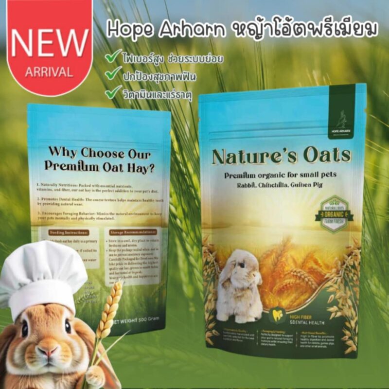 CatHoliday โฮ๊ป อาฮาล หญ้าโอ้ตเกรดพรีเมี่ยม Hope Arharn  Nature's Oat ขนาด 500 กรัม