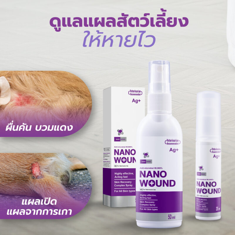 CatHoliday สเปรย์นาโน วูนด์ Nano Wound Spray สเปรย์พ่นแผล สัตว์เลี้ยงทุกชนิด แผลสด ฆ่าเชื้อรา ฆ่าเชื้อแบคทีเรีย - Image 4