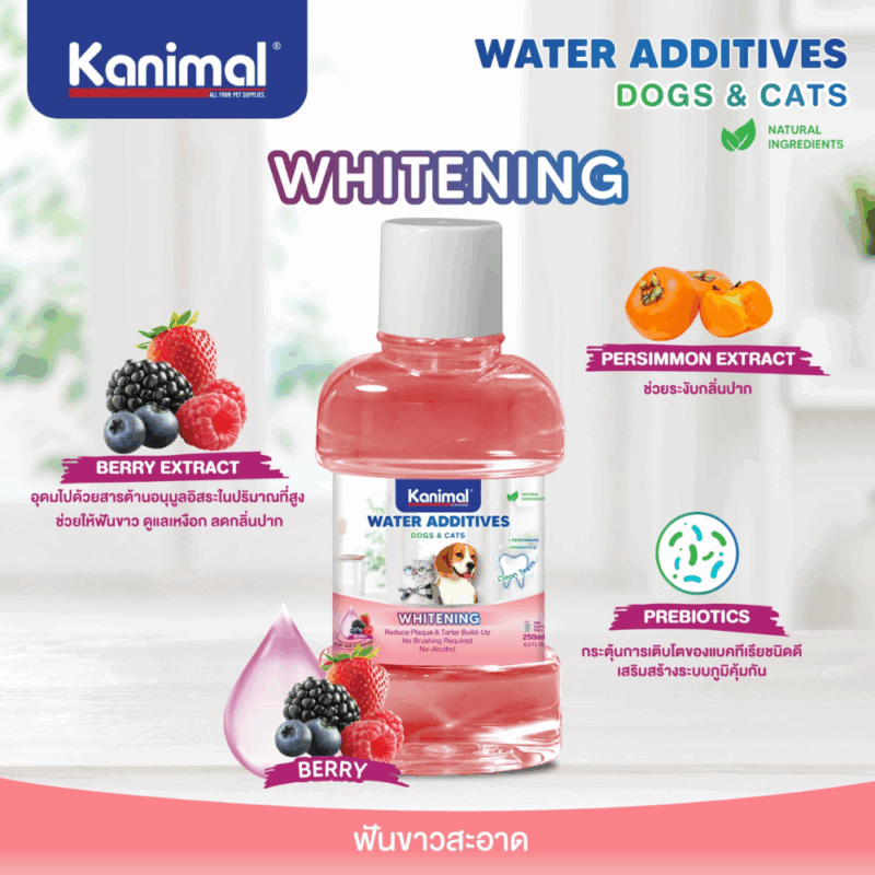 Kanimal Water Additives คานิมอล น้ำยาบ้วนปากสำหรับสุนัขและแมว 250 ml. ลมหายใจสดชื่น ลดคราบพลัคต่างๆ อ่อนโยน - Image 7
