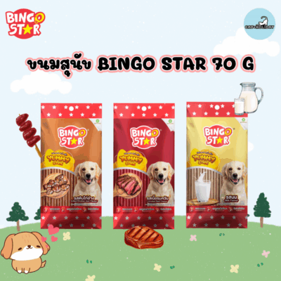( 70 g.) ขนมสุนัข Bingo Star Yummy Stick บิงโกสตาร์ยัมมี่สติ๊ก แบบแท่ง หยิบป้อนง่าย