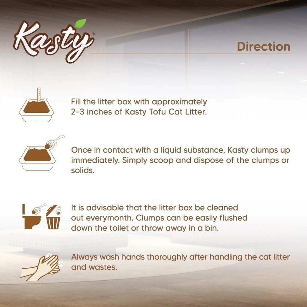 (20 ลิตร) Kasty Tofu Litter ทรายแมวเต้าหู้ธรรมชาติ แคสตี้ ปราศจากฝุ่น ดับกลิ่น สามารถทิ้งชักโครกได้ - Image 5