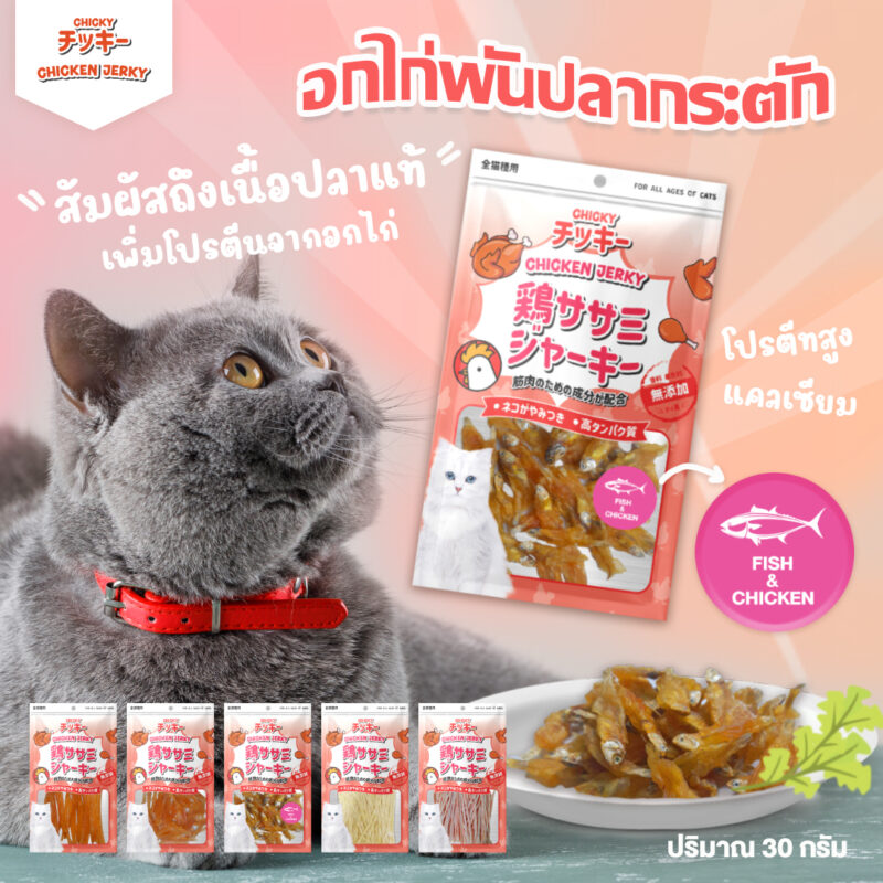 CatHoliday [ 30g-45g ] ขนมแมว Chicky Chicken Jerky คัดสรรเนื้อแท้ โปรตีนสูง ไขมันต่ำ ไม่แต่งสีแต่งกลิ่น - Image 3