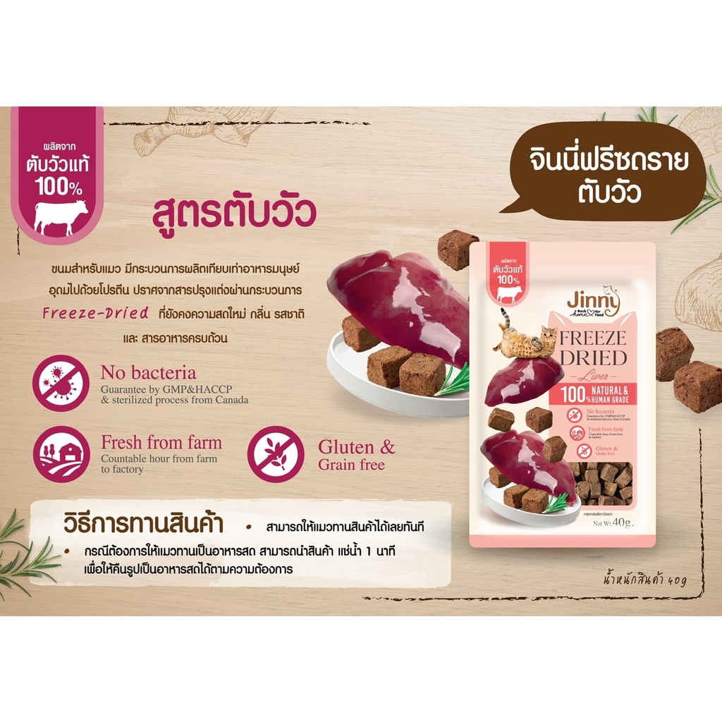CatHoliday จินนี่ ฟรีซดราย Jinny Freeze-Dried ขนมแมว อาหารแมว ขนมสัตว์เลี้ยง - Image 6