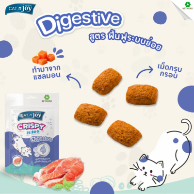 Alternative view of [ 50g ] ขนมแมว CAT n joy Crispy Bite Functional ขนมกรุบกรอบเสริมวิตามิน แค็ทเอ็นจอย คริสปี้ ไบท์ ขนมขัดฟันแมว อร่อยจากปลาแซลมอนทุกคำ