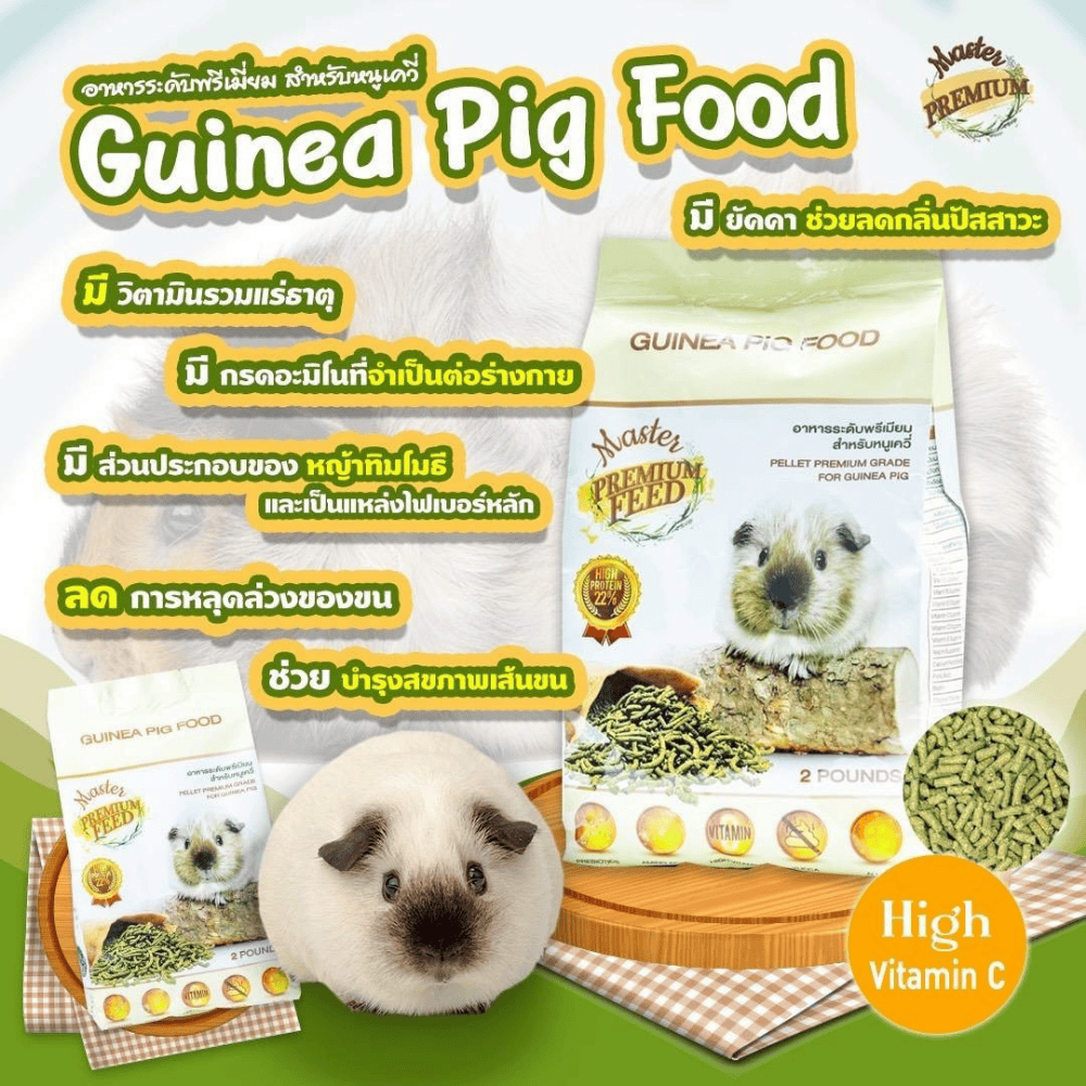 อาหารหนู Master Guinea Pig Food มาสเตอร์ อาหารเม็ดพรีเมียม อาหารหนูแกสบี้ วิตามินหนูแกสบี้ หนูตะเภา หนูเควี่ และสัตว์ฟันแทะ - Image 8